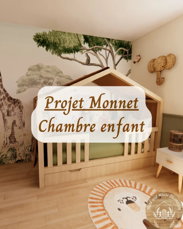 ✨ Projet Monnet: chambre enfant-Ambiance safari ✨

Bonsoir à tous 🥰

Aujourd’hui, je vous présente la chambre pensé pour le petit garçon de mes clients imaginée pour leur future maison qui est en construction.

L’objectif : créer un univers ludique, chaleureux et dépaysant, comme une invitation à l’aventure dès l’enfance.
Mes clients souhaitaient une ambiance safari, et c’est autour de ce thème que j’ai construit tout le projet.

Le point de départ : ce papier peint panoramique jungle signé @muralconcept qui pose le décor et donne immédiatement le ton.
Pour matérialiser l’idée d’une cabane dans la jungle, j’ai choisi un lit cabane en bois clair, surmonté d’une toile couleur caméléon qui renforce l’aspect refuge et donne un vrai sentiment de cocon. Les tons verts et naturels créent une atmosphère douce, propice à l’évasion comme au repos.

J’ai également structuré la pièce avec un soubassement vert kaki, pour donner du rythme et de la profondeur aux murs tout en conservant une belle lumière.

Une zone bureau a été intégrée avec des meubles bas à tiroirs pour favoriser l’autonomie, et une déco en lien avec le thème animalier vient compléter l’ensemble (illustrations douces, bois, fibres naturelles...).

Une chambre pensée pour grandir, rêver, jouer, et surtout, s’émerveiller chaque jour. 🌍

Qu’en pensez vous ?  Dites-le moi en commentaire 👇🏻👇🏻. 

Belle soirée à tous 😘

Un projet ? Contactez moi pour en discuter👇🏻
https://woodandwhitedecoration.com/contact/

#décorationinterieur#architecteinterieur
#décoratriceintérieur#architectureinterieure#saôneetloire#entrepreneusescreatives#décorations#deco#homedesigner#homedecoration#inspideco#designinterieur#homedesign#homerenovation#conseildeco#amenagement#amenagementinterieur#construction#projetconstruction#projetdeco#decochaleureuse#chambreenfant#chambregarçon#woodandwhitedecoration