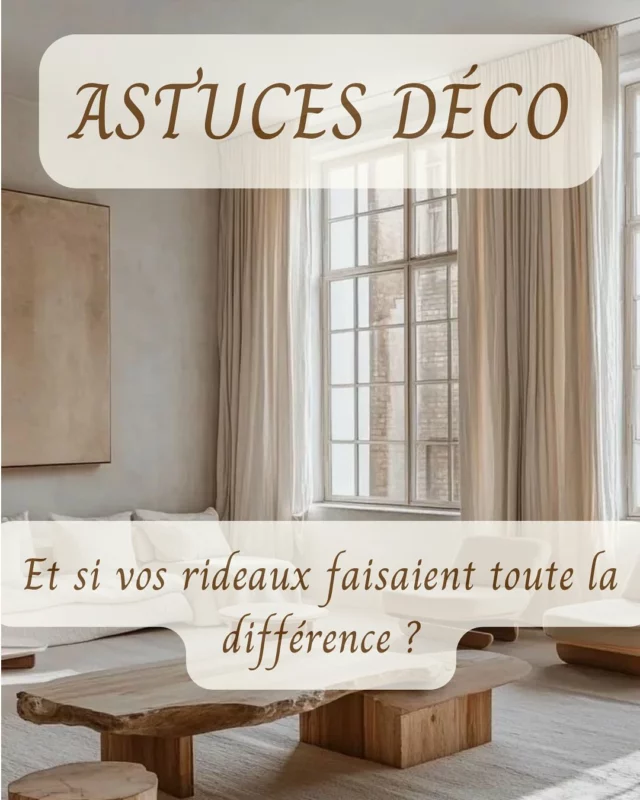 Bonsoir à tous 🥰

Nouvelle astuce déco 👇🏻👇🏻

Les rideaux, ces grands oubliés… qui font toute la différence !

On les choisit souvent en vitesse, sans trop y penser… et pourtant, ce sont eux qui peuvent adoucir l’ambiance, structurer visuellement une pièce, et créer une vraie sensation de confort.
*Un rideau bien placé, bien tombé, dans une belle matière naturelle… ça peut transformer complètement votre espace, sans travaux ni gros budget. 
Tu veux un intérieur plus doux, plus fluide, plus cohérent ?

💌 Je suis là pour t’aider à faire les bons choix déco, pièce par pièce.

Je suis Coralie, décoratrice d’intérieur certifiée:
-> 06.79.05.46.33 
-> woodandwhitedeco@gmail.com
->www.woodandwhitedecoration.fr 

Belle soirée à tous 🥰

#décorationinterieur#décoratriceintérieur#architecteinterieur#saôneetloire#centreeuropeendeformation#entrepreneusescreatives#instahome#décorations#deco#homedecoration#homeinspo#homedesigner#inspideco#homedecoration#designdinterieur#homedesign#homerenovation#decoinspiration#astucedeco#decointerieure#agencementinterieur#astucedeco#detailsquichangenttout #detailsquifontlamaison#decoauthentique #rideaux #decointerieure#interiordetails#ambiancechaleureuse#woodandwhitedecoration